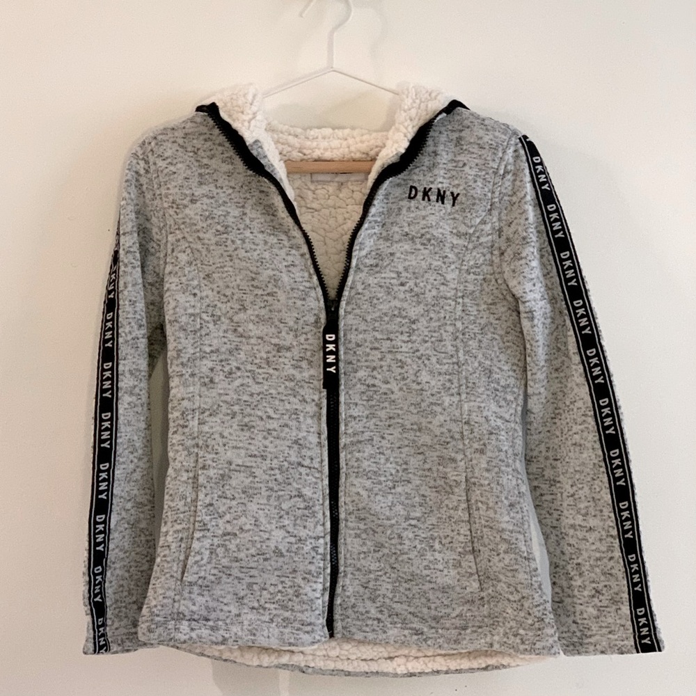 DKNY Girl’s Pile Full Zip Hoodie